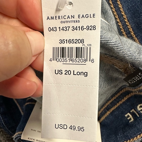 New American Eagle Kick Boot 20 Long Women's Jeans - Picture 3 of 5